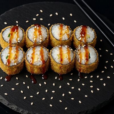 Темпура-ролл с креветкой и авокадо в Суши Лавка по цене 479 ₽