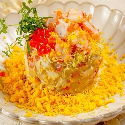 Мимоза с креветкамив Кофеварня по цене 569 ₽