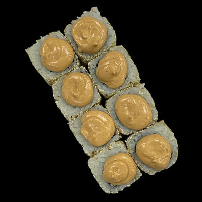 Ролл Спайси с жареным лососем в Kaikan по цене 520 ₽