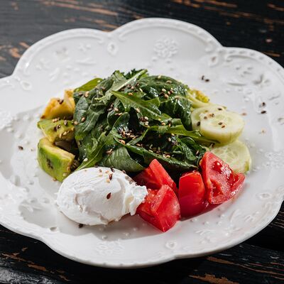 Боул с авокадо, яйцом пашот и свежей зеленью в Just Bar & Kitchen по цене 500 ₽