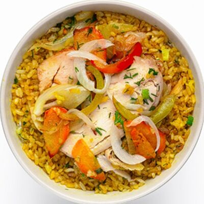 Wok Рис с курицей и овощами №2 в Пиццерия «Зелень» по цене 439 ₽