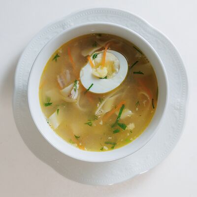 Домашний куриный суп с яйцом в Болконский по цене 480 ₽