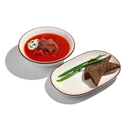 Борщ с томлеными щечками Халяль в Здрасте по цене 750 ₽