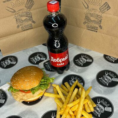 Сет с бургером в Mm burger по цене 425 ₽