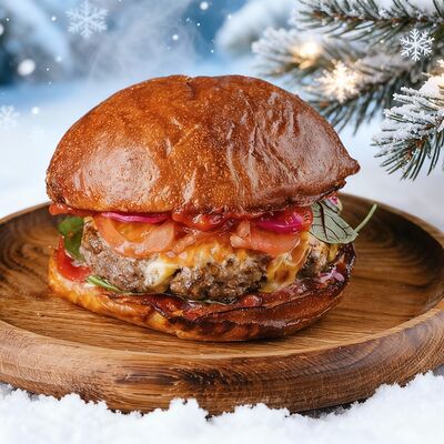 Бургер по-кавказски с говяжьей котлетой в Мамули по цене 990 ₽