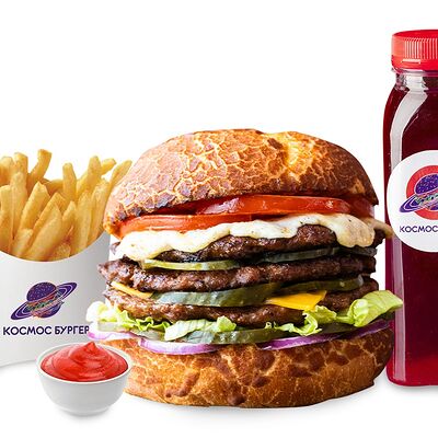 Улет комбо в Космос бургер по цене 1270 ₽