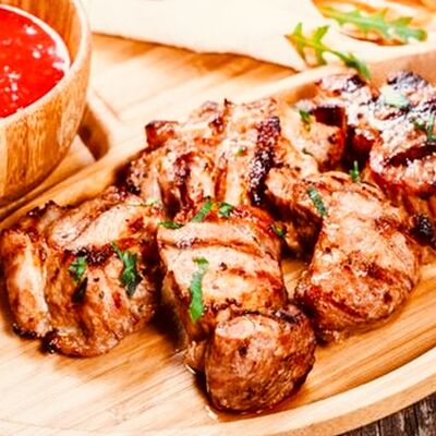 Шашлык из свиной мякоти и шейки Mix в Шашлычный Домик по цене 570 ₽