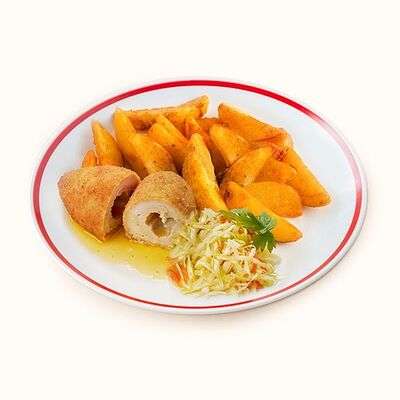 Котлета по-киевски с картофелем по-деревенски в Пироговый Дворик по цене 519 ₽