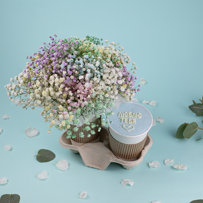 Подарочный набор букет Облако гипсофил и десерт в Пышно Расцвели по цене 1900 ₽