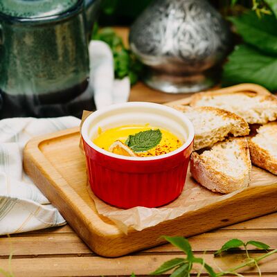 Паштет из печени цыпленка с апельсиново-мандариновым кули в Кардамон по цене 460 ₽