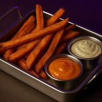 Батат с соусом в Hustle Bar & Cafe
