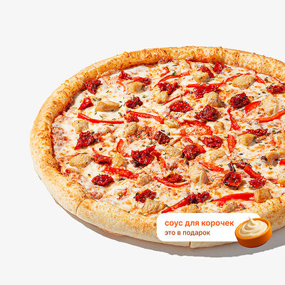 Пицца с курицей и вялеными томатами в Много лосося по цене 875 ₽