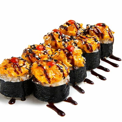 Запеченная спайси-креветка в Некруглая пицца и роллы по цене 587 ₽