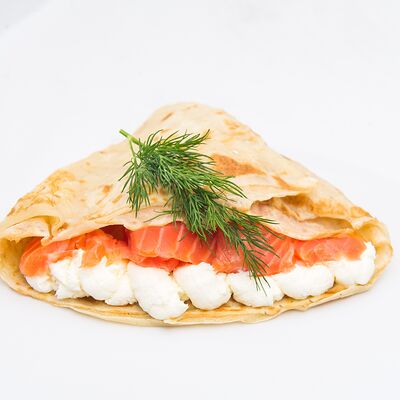 Блин с лососем и филадельфией в Блин!Кофе по цене 537 ₽