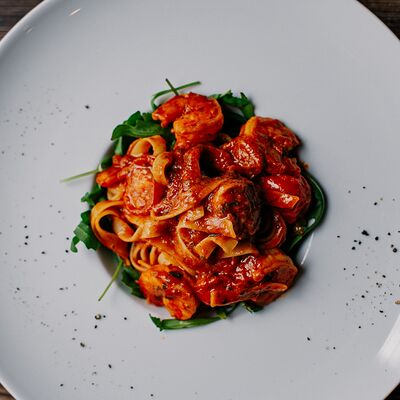 Тальятелле с креветками в Gioffre по цене 804 ₽