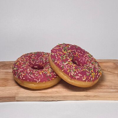 Пончик Донатс с клубничной начинкой и розовой глазурью в Do.bro coffee по цене 270 ₽