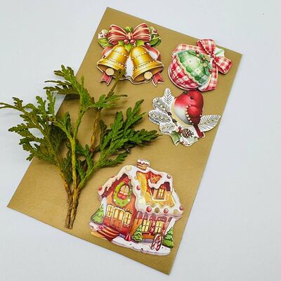 Новогодняя поздравительная открытка ручной работыв Дарите красиво по цене 305 ₽