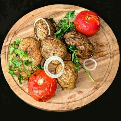 Картошка на мангале с салом и курдюком в Кавказский рай по цене 1800 ₽