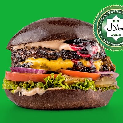 Бургер Vip №13 халяль в Black Star Burger по цене 1130 ₽