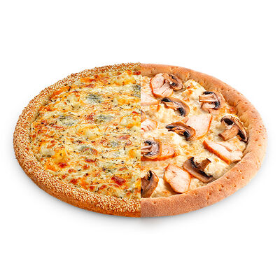 Половинки Шесть сыров 36 и Жульен 36 в ПЕППЕРС ПИЦЦА по цене 1270 ₽