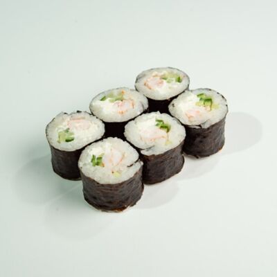 28. Малый ролл: креветка, огурец, сыр (6 шт.) в ЁБИСАН по цене 629 ₽