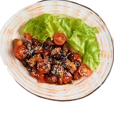 Теплый салат с семгой и овощами гриль в Afishasushi по цене 390