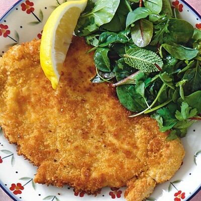 Куриный шницель с зелëным салатомв Panama City по цене 439 ₽