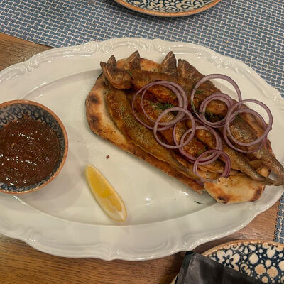 Жареная корюшка в Баклажан в ТЦ 