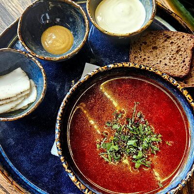 Борщ с говядиной в RestoРай по цене 800 ₽