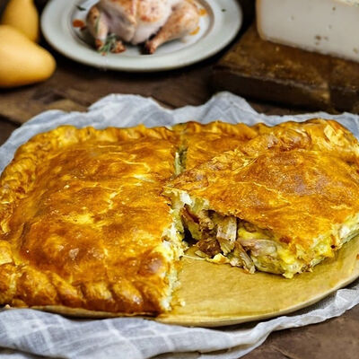 Пирог с курицей, грибами и сыром в Пирог за часок по цене 1690 ₽