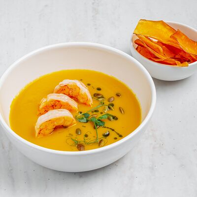 Крем-суп из тыквы с креветками в Море на Патриках по цене 750