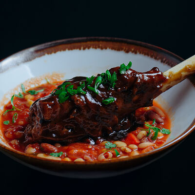 Запеченная голень ягненка с овощами в Роланд по цене 1860 ₽