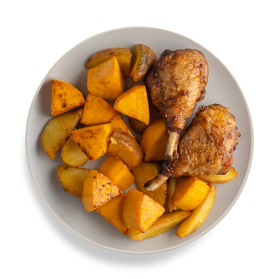 Жареный картофель с тыквой и куриными ножками в Готово китчен по цене 261 ₽