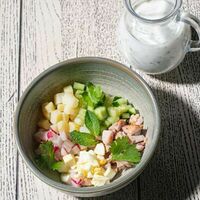 Грузинская окрошка овощная на мацони в Патари