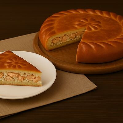 Пирог с горбушей и рисомв Дом Хлеба кафе-пекарня по цене 1800 ₽