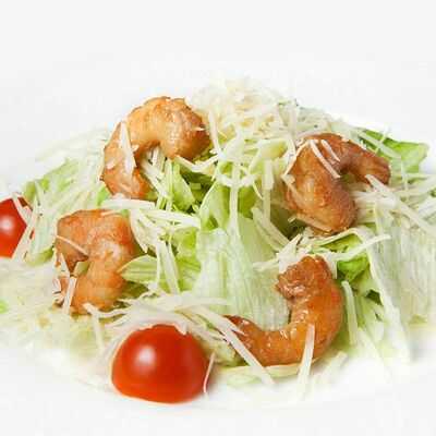 Салат Цезарь с креветками в Фитнес меню по цене 750 ₽