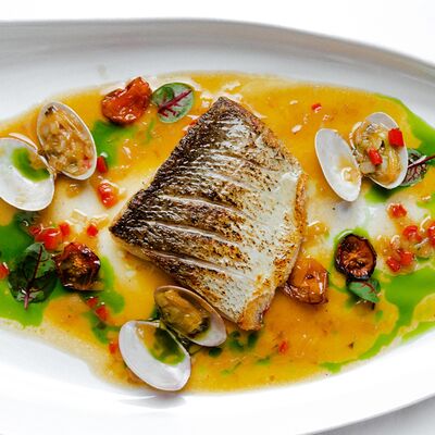 Муксун в соусе из вонголе в Пепе Неро по цене 1200 ₽