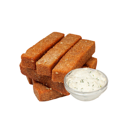 Гренки из ржаного хлеба с чесночным соусом в Академия по цене 220 ₽