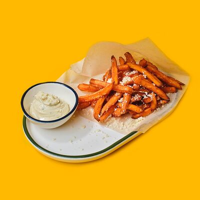 Батат фри в Крутые желтки по цене 460 ₽