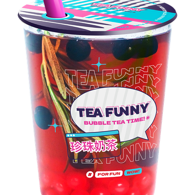 М Смородина-мята (фьюжн черный) с бабл-шариками в Tea funny Bubble tea по цене 509 ₽