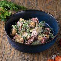 Салат Катси с охотничьими колбасками в Накатули