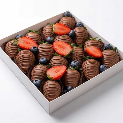 Клубника в шоколаде с голубикой Коктейль Мертилла размера M в Клубника в шоколаде VeryBerryLab по цене 5390 ₽