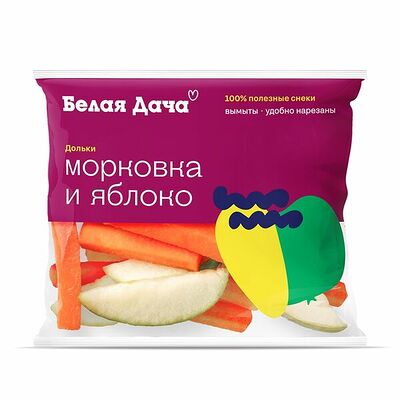 Микс из морковных палочек и яблочных долек Белая Дача в Азбука Вкуса Экспресс Меню по цене 56 ₽