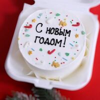 Бенто-торт на Новый год с новогодним декором в Miracle bakery
