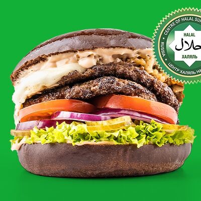 Бургер Грибной двойной халяль в Black Star Burger по цене 990 ₽