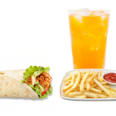 Чикен филе сэндвич + фри + напиток на выбор 0,5 в PizzBurg по цене 3600 ₸