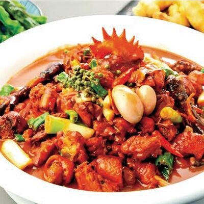 B63 Острый жареный цыпленок по-шаньдунски (с косточками) 临沂炒鸡в Charlie tea по цене 1880 ₽