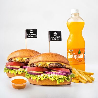 Комбо для двоих в Black Star Burger по цене 1365 ₽