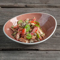 Теплый салат из зеленой фасоли в Кацо