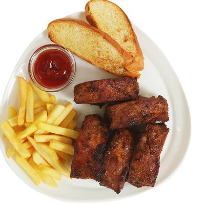 Рёбрышки с картошкой фри в Дымов гриль дог по цене 729 ₽